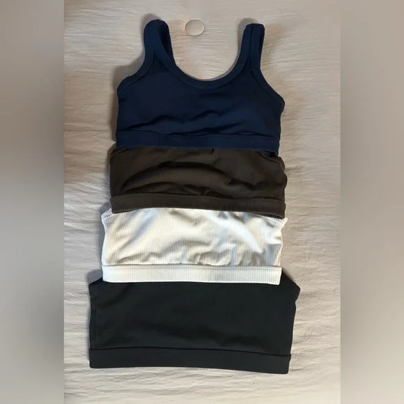 Alo yoga wellness bra bundle Navy, Brown, White, Black size L - Picture 1 of 2